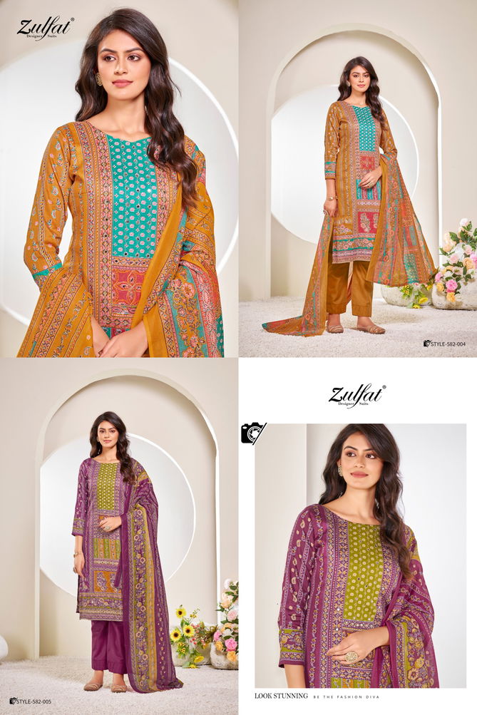 Raabta By Zulfat Digital Printed Jam Cotton Dress Material Wholesale Shop 
